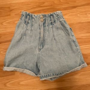 ZARA denim paperbag shorts